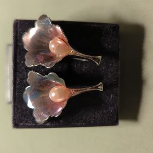 Vintage silver with pearl earrings